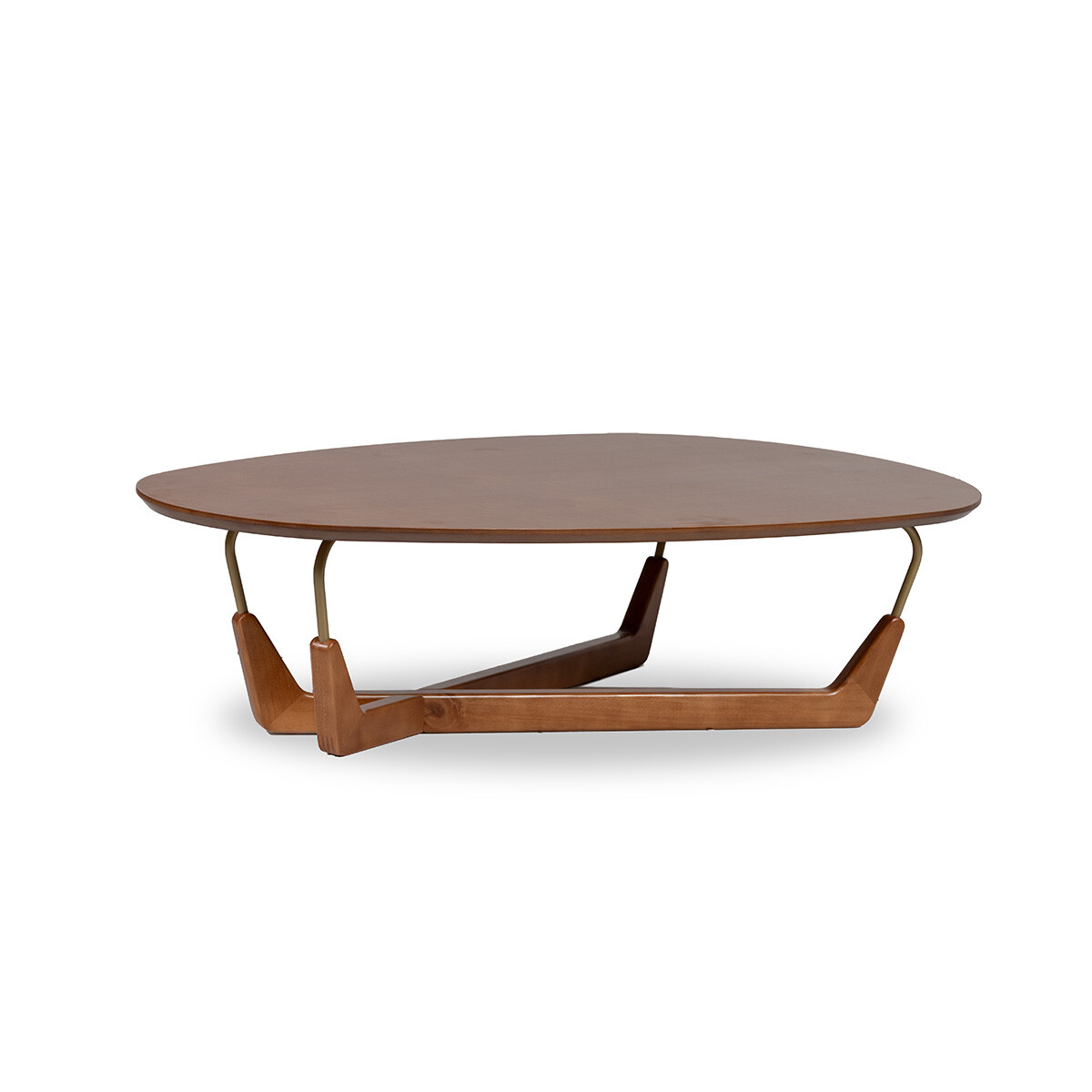 Mesa de Centro Natu - Nogal y Metal Dorado 