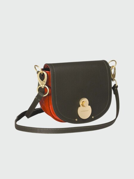 Longchamp -Cartera de cuero con solapa, Cavalcade Negro