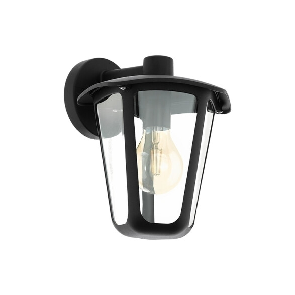 Farol colonial negro pared sur 1XE27 IP44 MONREALE EG3054