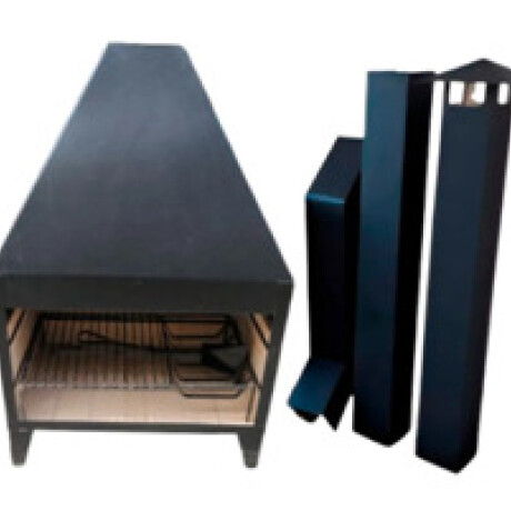 ESTUFA FRONTAL CON REVESTIMIENTO 80X80 + PARRILLA N/a