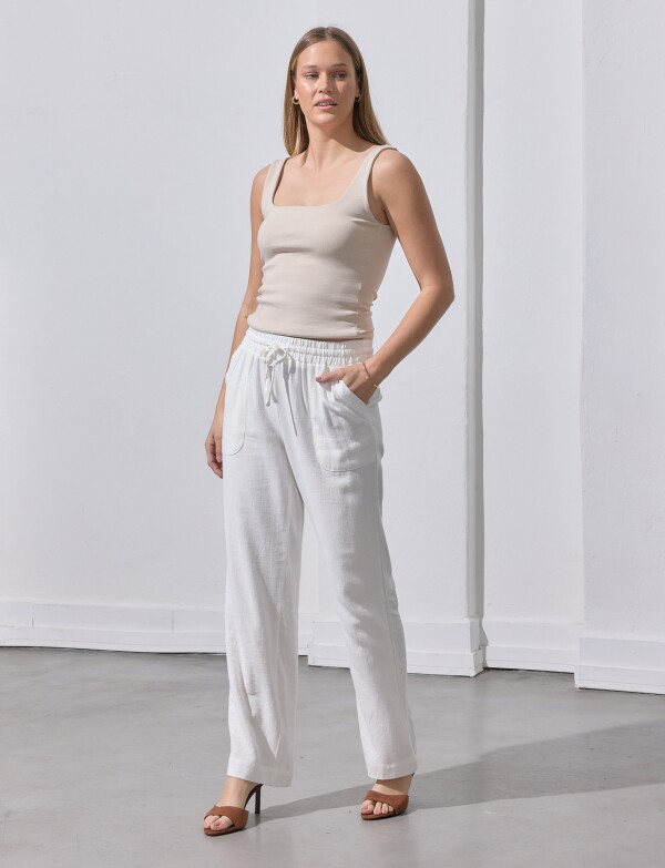 Pantalon Lino BLANCO