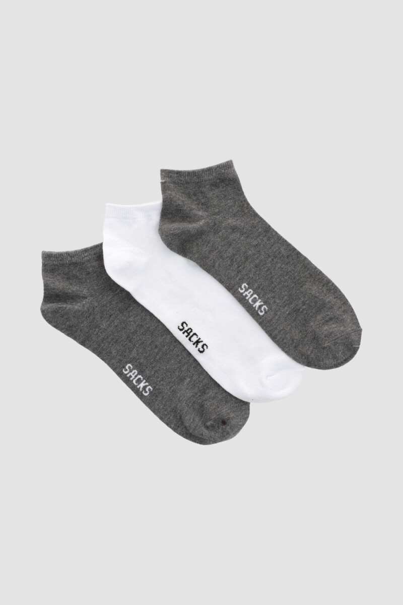 Pack x 3 medias cortas de algodón lisas - Variante 45 