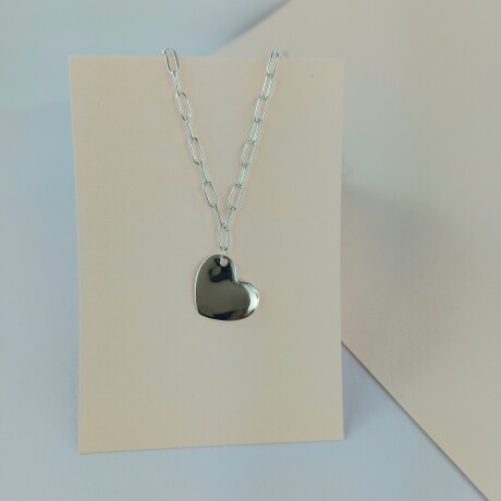 Colgante de plata 925 con cadena forcet, CORAZÓN. Colgante de plata 925 con cadena forcet, CORAZÓN.