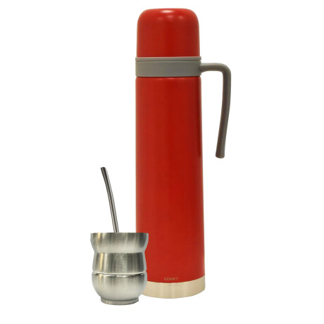 Set Comet Termo 750ml +mate lavable 140ml +bombilla regalo Plateado