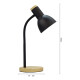 2 X Lampara De Escritorio Portatil Nordica Madera Vintage Negro