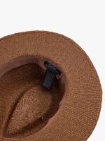 Sombrero Efecto Rafia Con Cordón Y Charms marron