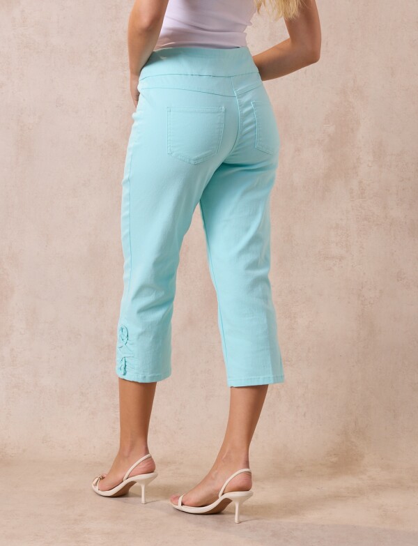 Capri Pull On Denim VERDE AGUA