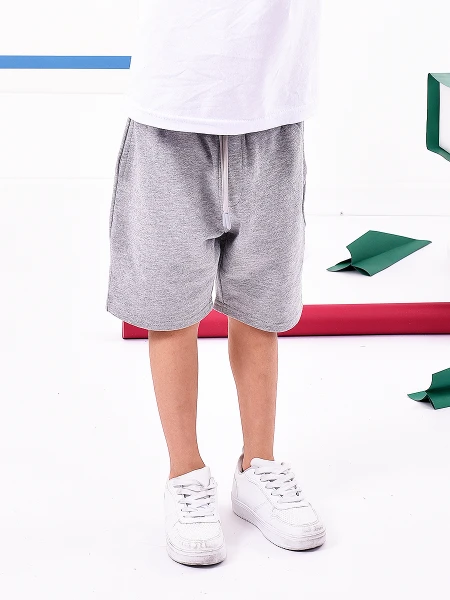 SHORT DEPORTIVO GRIS MELANGE M