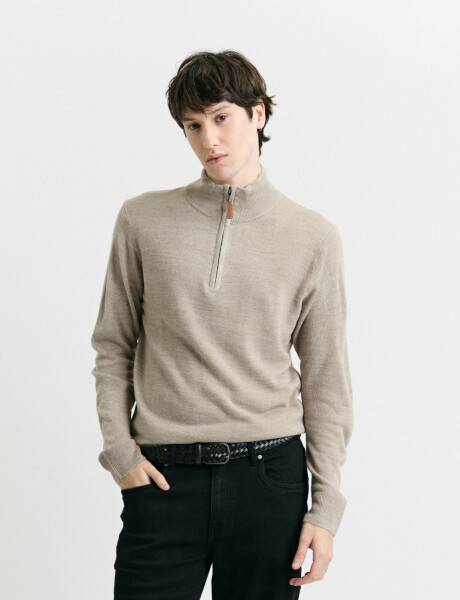 470415 REMERA HARRINGTON LABEL Beige Melange