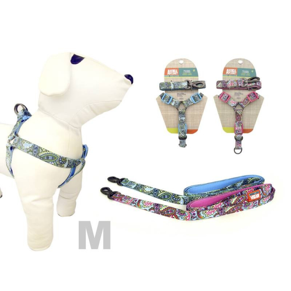ARNÉS + CORREA PARA PERROS DISEÑOS ROSA O CELESTE M ARNÉS + CORREA PARA PERROS DISEÑOS ROSA O CELESTE M