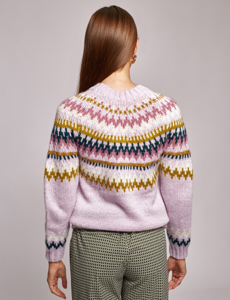 Sweater Jacquard lila