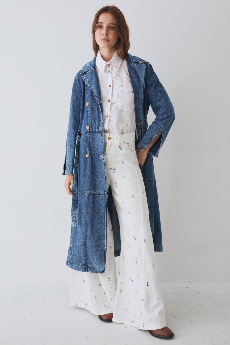 TRENCH JEAN Azul Claro