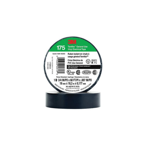 Cinta aislante Temflex 175 19mm x 18 mt. negra T47840N