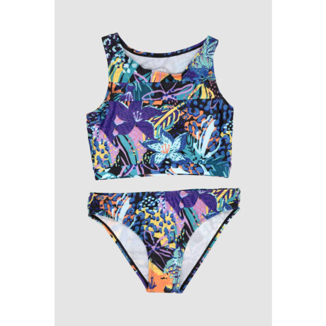 Bikini surf girl tricolor 6-16a Neon flowers