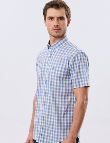 CAMISA CUADROS Azul Claro