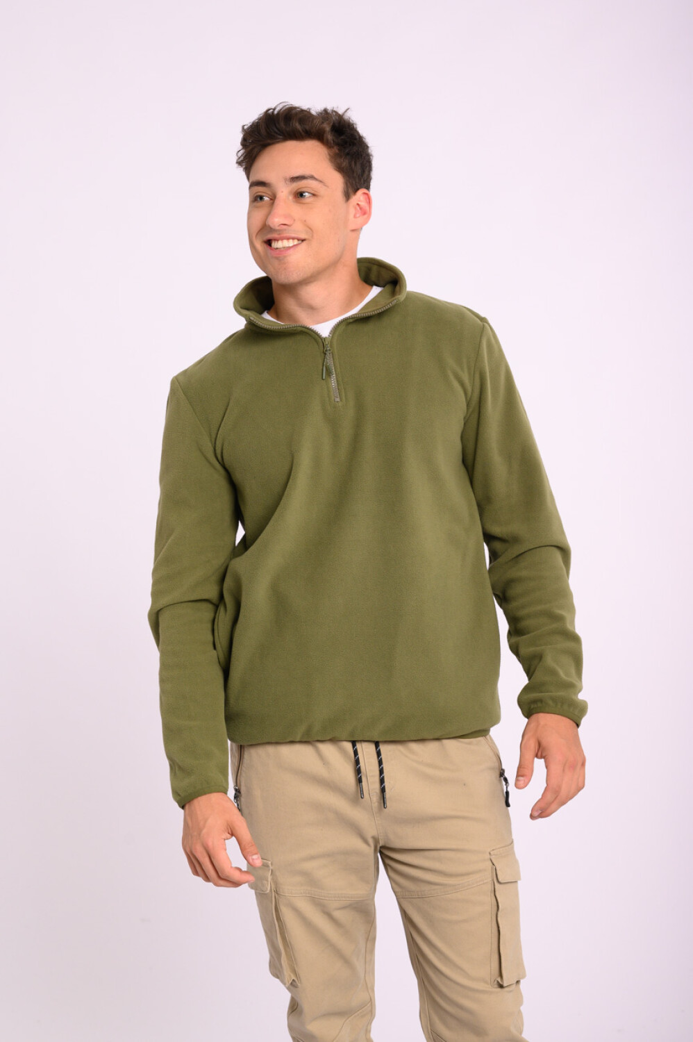 Buzo polar medio cierre Verde Canva Store