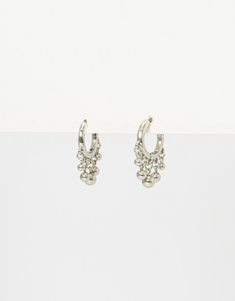Aros Argollas Metal Aros Argolla Mini De Metal - Plateado Rodio