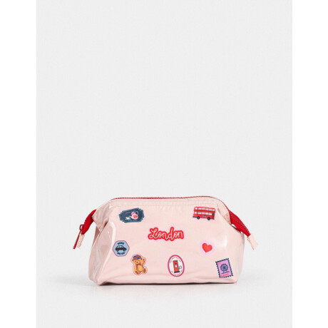 Portacosméticos Vinilo Flores Blanco Crudo