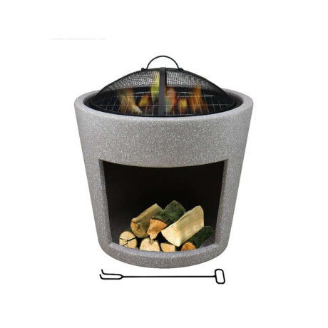Quemador Fogon Fire King con Guarda Leña para Exterior