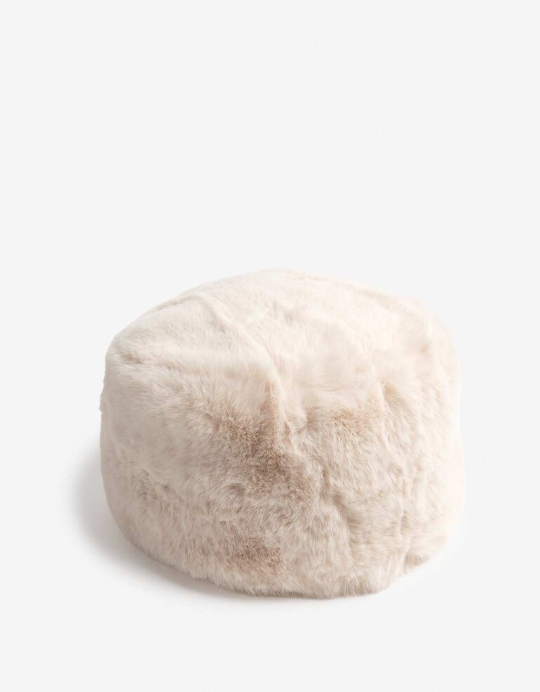 Sombreros invierno Gorro De Pelo Sintético - Blanco Crudo