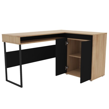 Escritorio esquinero Chicago Black y Aveiro