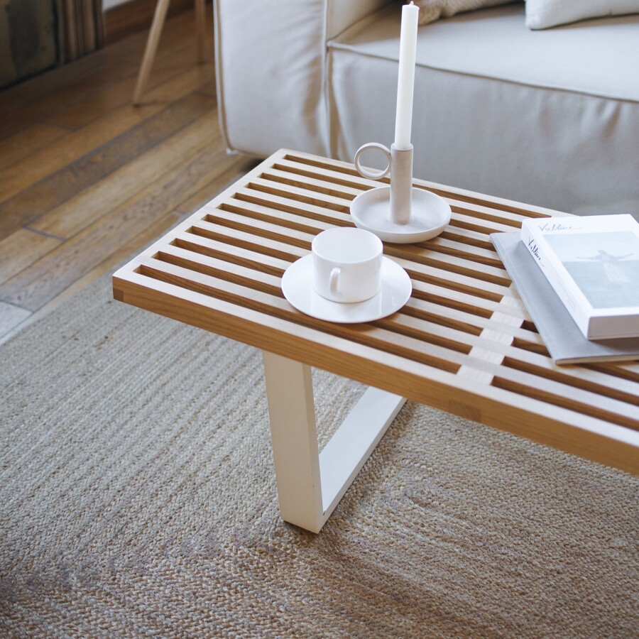 Mesa baja Nelson Bench White