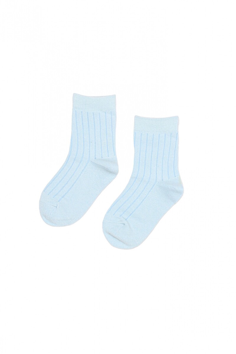Medias Rib - Celeste 