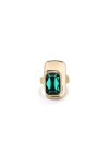 ANILLO BAÑADO EN ORO 18K CON CRISTAL VERDE Anillo