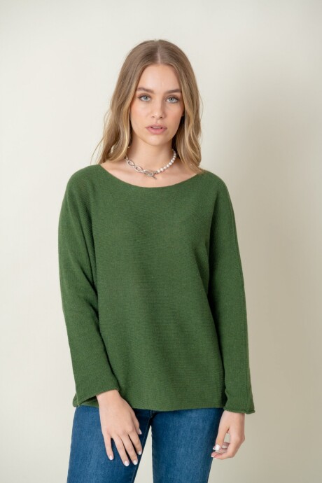 Sweater lana liso Verde