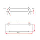 REPISA CROMADA SIMPLE CON ESTANTE DE VIDRIO 50x0.6x12cm, INSTALACION CON TORNILLOS 000