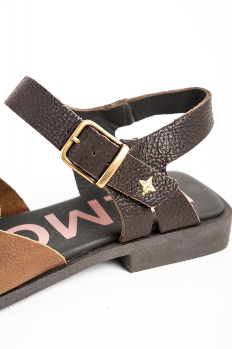Sandalias Cangrejeras De Cuero Chocolate