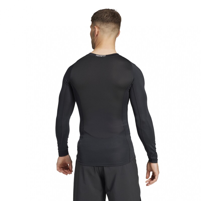 Remera Manga Larga adidas Techfit Compresion Black