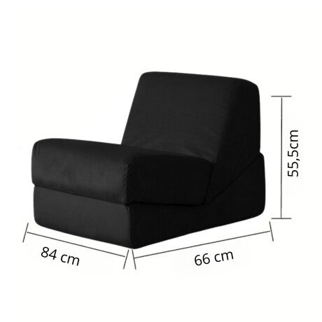 Sillón Sofá Plegable Lumax Modelo Lahti en caja Compactado Negro