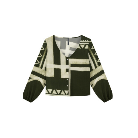 Blusa con Mangas Acampanadas Verde