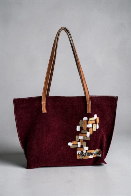 Shopper Verona Bordeaux Mango Blanco Shopper Verona Bordeaux Mango Blanco