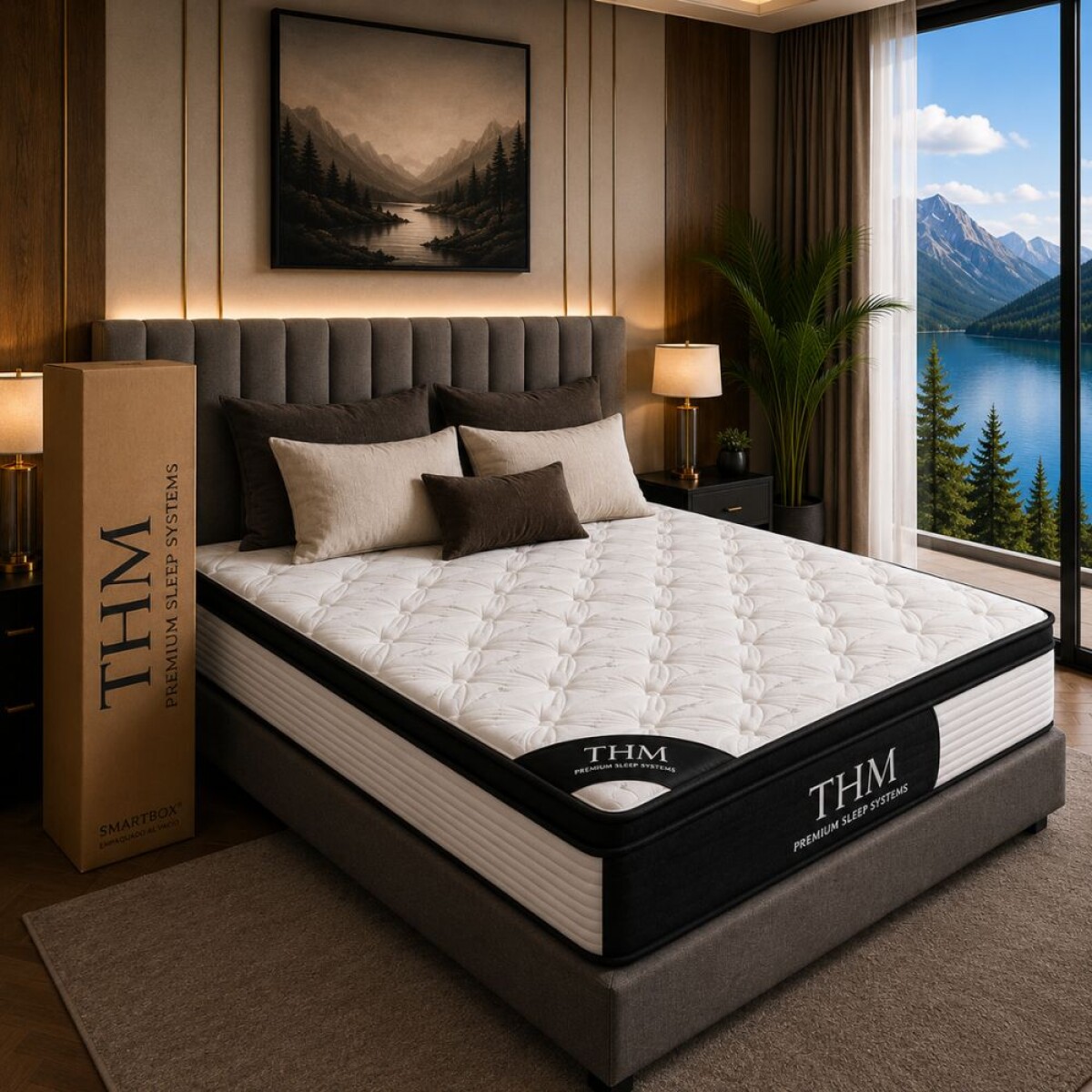 Sommier 2 Plazas THM Cobalt Smart Box - Gris 