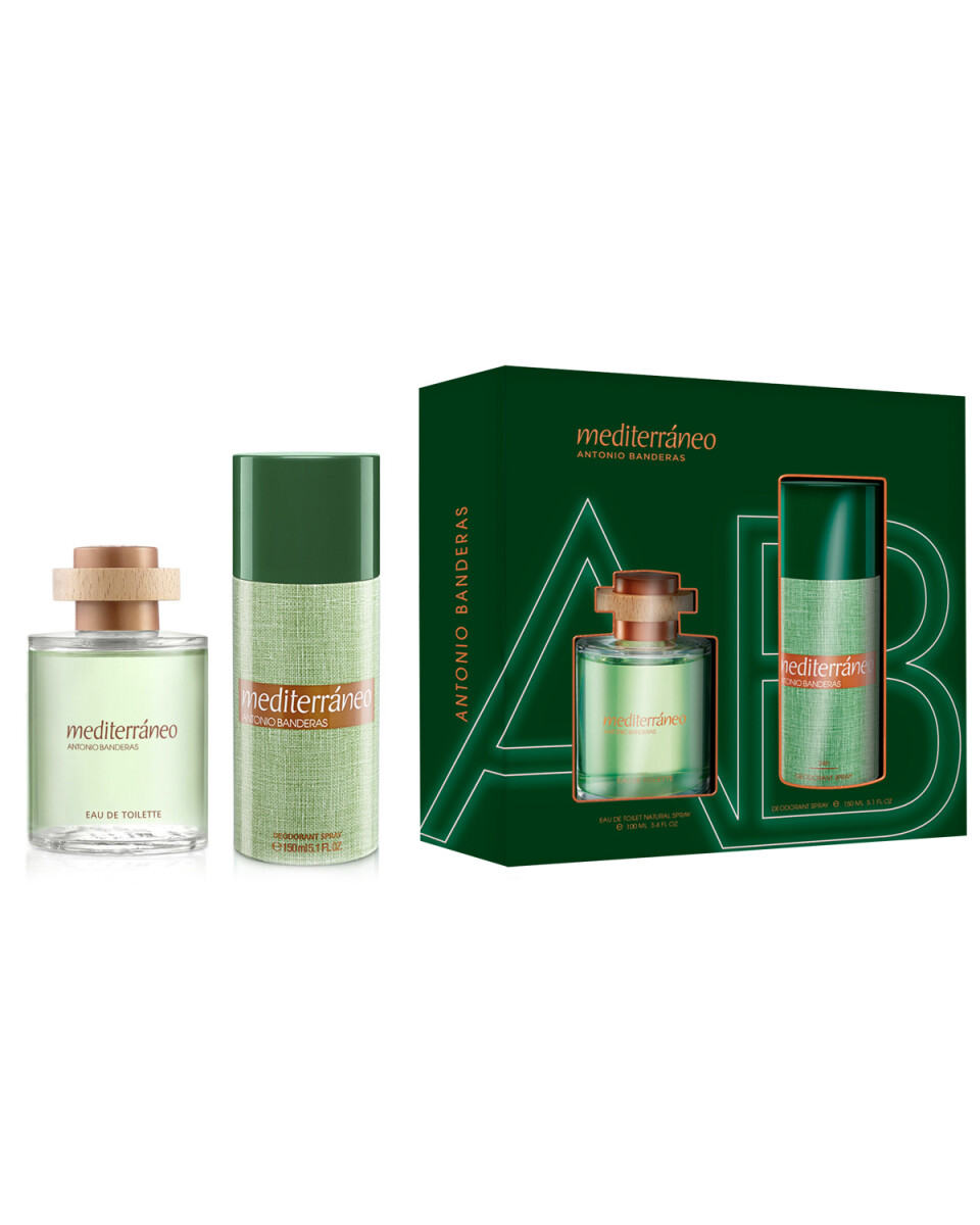 Set Perfume Antonio Banderas Mediterráneo 100ml + Desodorante 150ml Original 