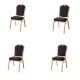 Pack 4 Sillas Hotel Milton Apilables Tapizadas Para Eventos Y Conferencias Azul