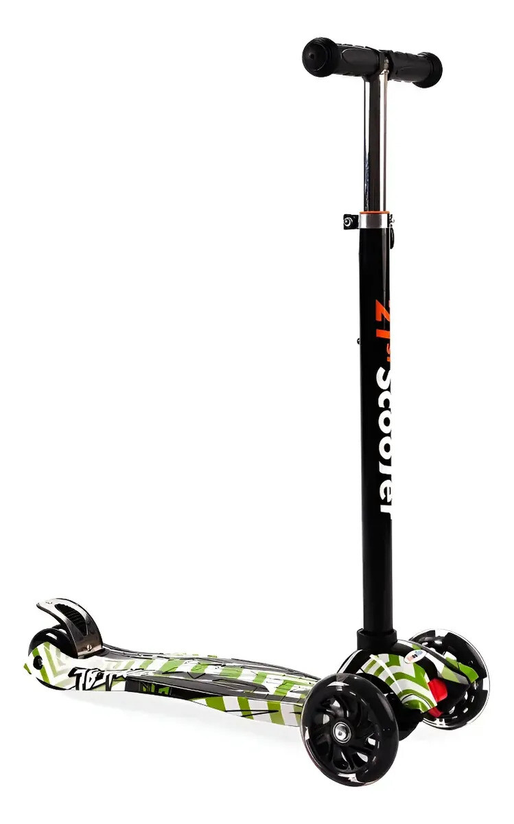 Tripatin Monopatín Estampado De Colores Con Luces! - VERDE 