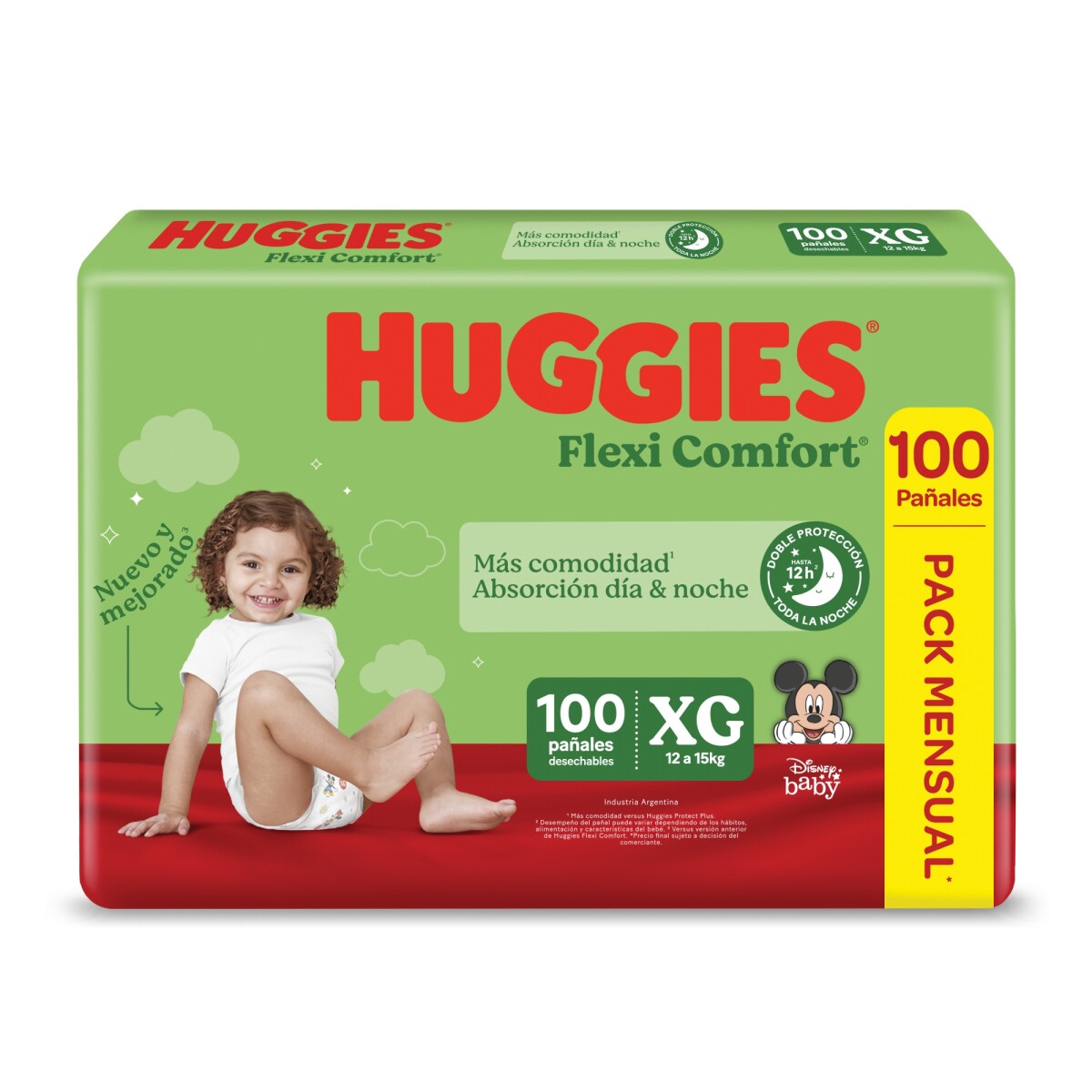 Pañales Huggies Flexi Comfort XG 100 Unidades 