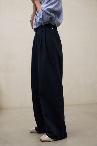 PANTALÓN DE LINO MIEL Navy