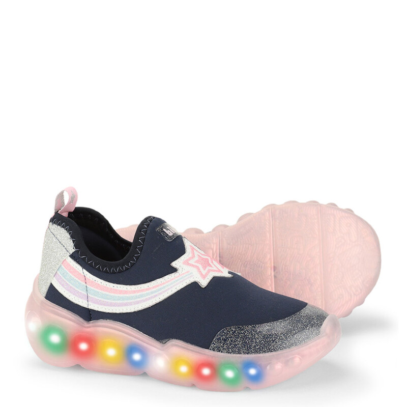 Championes de Niña Bibi Roller Celebretion C/Luces Azul - Rosado