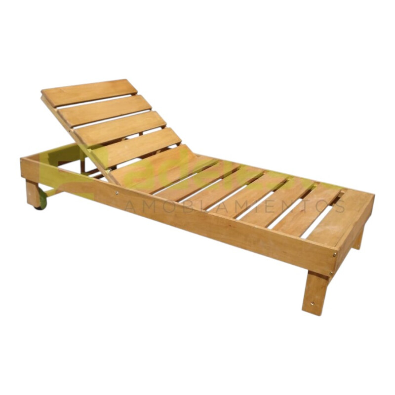 Reposera Camastro de Madera con Ruedas Reposera Camastro de Madera con Ruedas