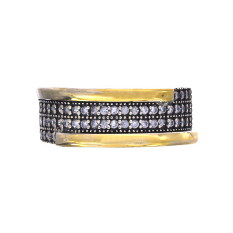 Anillo de plata 925, double en oro 18 ktes y circonias. Anillo de plata 925, double en oro 18 ktes y circonias.