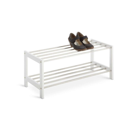 Zapatero Egeskov 2 Estantes Metal/Blanco