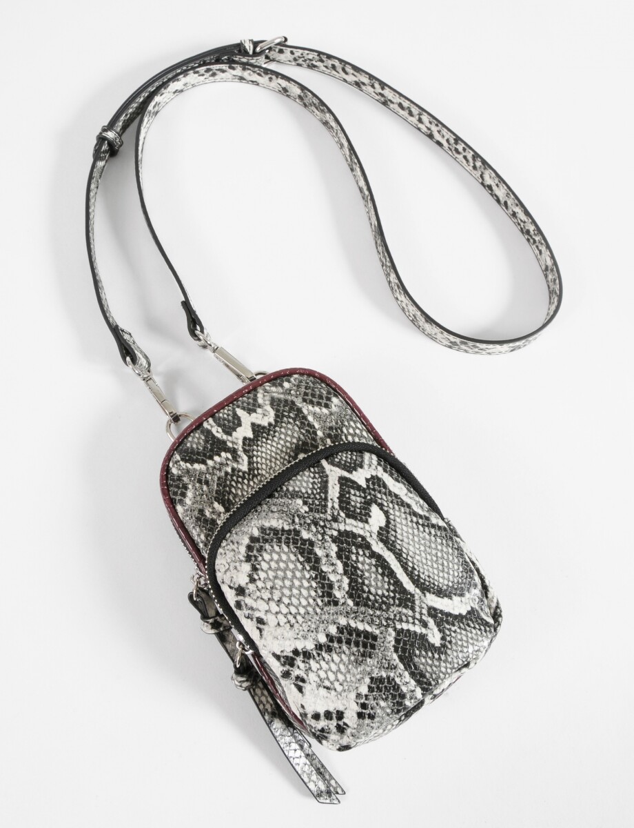 Porta celular croco - gris 
