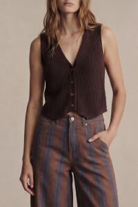 Chaleco Lurex Chocolate