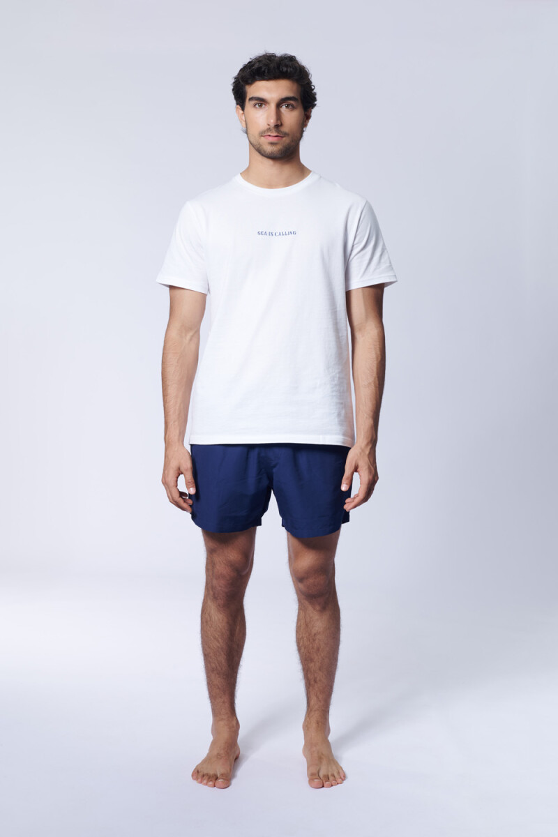 Short de baño liso - Azul 