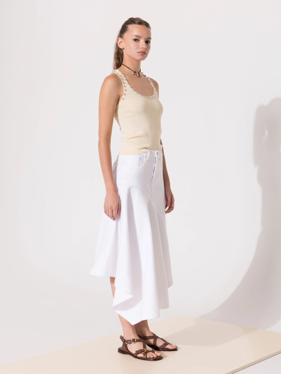 POLLERA MIDI WHITE 