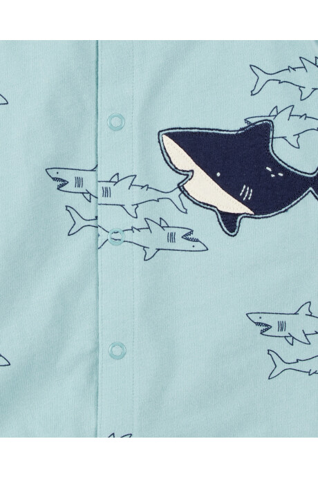 Monito corto de algodón, diseño tiburones Sin color